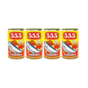 555 Sardines in Tomato Sauce with Chili 155g x4