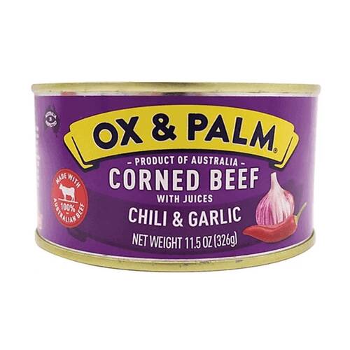 Ox & Palm Corned Beef Chili Garlic 326g