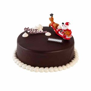 Santa Sleigh Dark Chocolate Ganache Cake