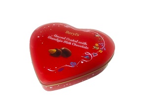 Beryl’s Almond 500Coated with Gianduya Milk Chocolate Tin 80g Heart