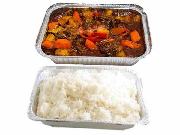 Beef Caldereta with Rice Platter