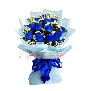 10 Imported Blue Ecuadorian Roses Bouquet