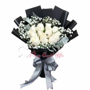 10pcs Imported White Roses Bouquet