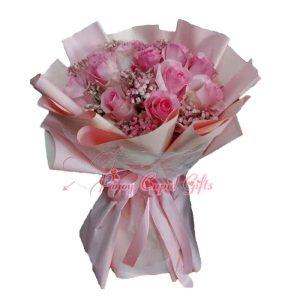 10 Imported Pink Roses Bouquet