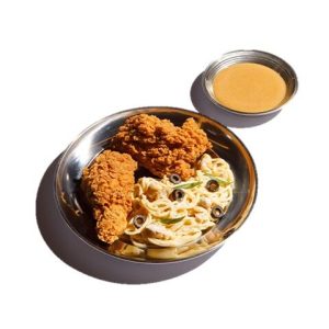 2 pc. Crispy Fried Chicken with pasta by YC