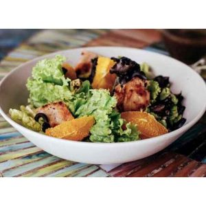 Grilled Chicken & Oranges with Black Olive Dressing