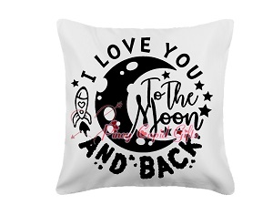 I Love you to the Moon AND Back Pillow-White-