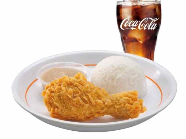 1pc chicken + rice + drink (popeyes)