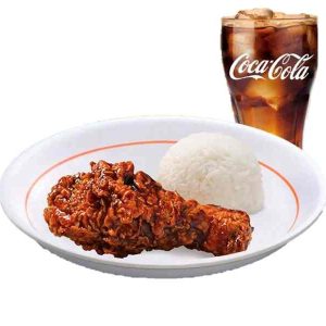 1pc glazed chicken + rice + drink