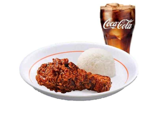 1pc glazed chicken + rice + drink