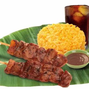 2 pcs Pork BBQ with Peanut Sauce and Java Rice (with drink)
