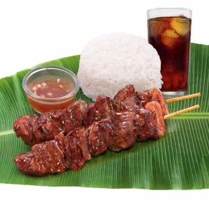 2 pcs Pork BBQ with Plain Rice and Drink