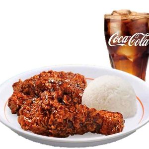 2pc glazed chicken + rice + drink