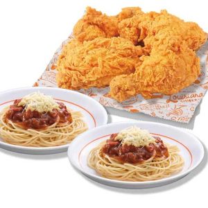 4pc chicken + 2 spaghetti by popeyes