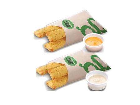6 pcs garlic sticks with cheese and sour cream dip