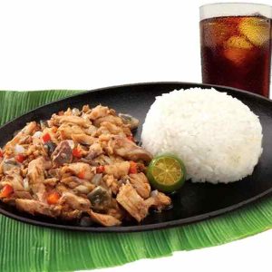 Bangus Sisig, rice with Drink
