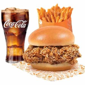 China-Soy garlic chicken sandwich + cajun fries + drink