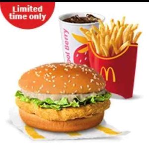 Black Pepper McChicken with Fries and Lipton Cool Berry Large Meal