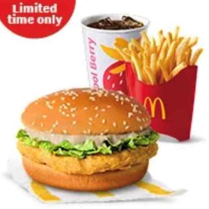 Black Pepper McChicken with Fries and Lipton Cool Berry Medium Meal
