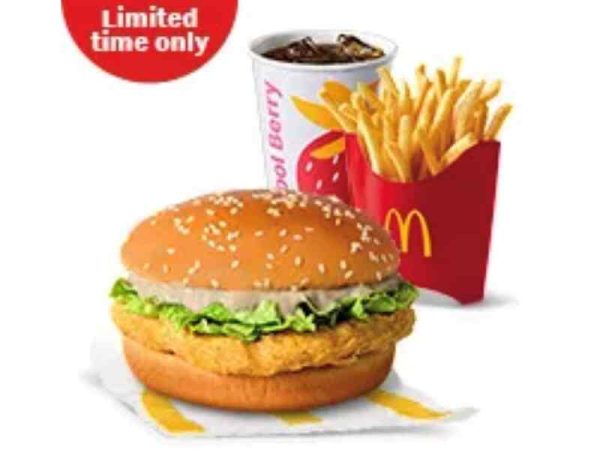 Black Pepper McChicken with Fries and Lipton Cool Berry Medium Meal