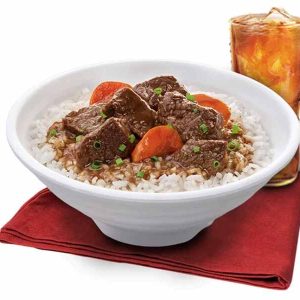 Braised Beef with Rice with Drink