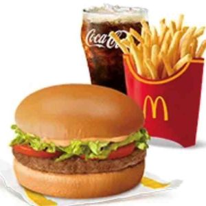 Burger Mcdo with Lettuce and Tomatoes with Large Fries and Drink