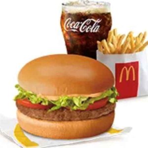 Burger Mcdo with Lettuce and Tomatoes with Small Fries and Drink