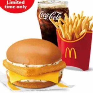 Crispy Fish Fillet Sandwich with Large Fries and Large Coke Meal