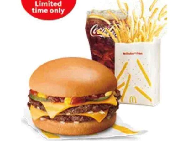 Double Cheeseburger with Medium Sweet Corn McShaker Fries and Drink