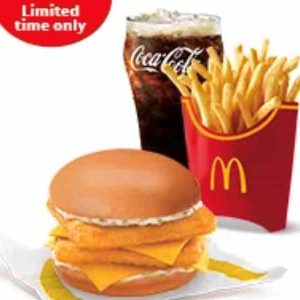 Double Crispy Fish Fillet Sandwich with Large Fries and Large Coke Meal