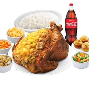 1 Whole Hawaiian Roast, 4 Side Dishes, 4 Cups of Rice, 4 Pieces Corn Muffins, and 1.5l Drink