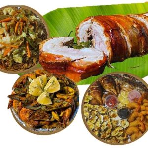 Lechon Belly Package 02-with seafood and pancit noodles bilao