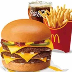 Triple Cheeseburger with Fries Large Meal