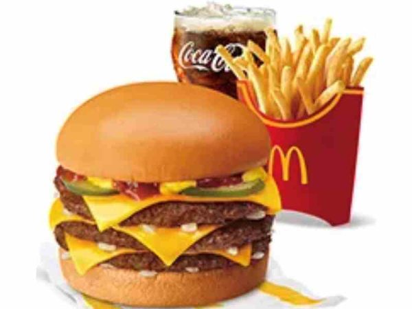 Triple Cheeseburger with Fries Large Meal