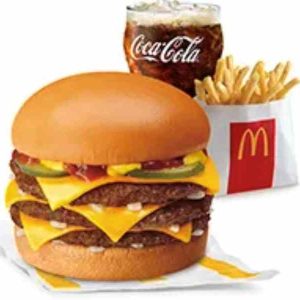 Triple Cheeseburger with Fries Small Meal