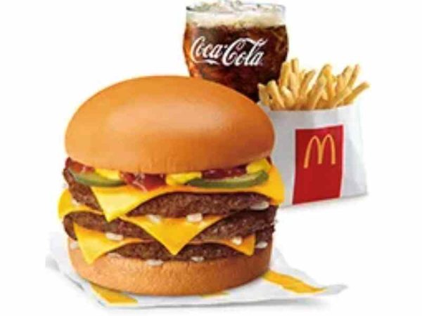 Triple Cheeseburger with Fries Small Meal