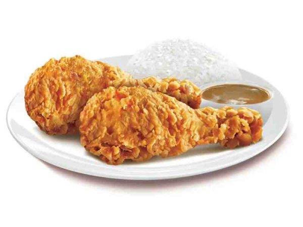 2-pc tender crunchy fried chicken leg with rice BY Burger King