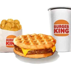 Burger King Waffle Sausage King with Cheese Meal