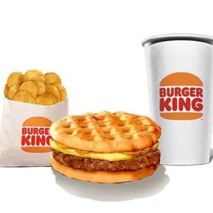 Burger King Waffle Sausage King with Egg Meal