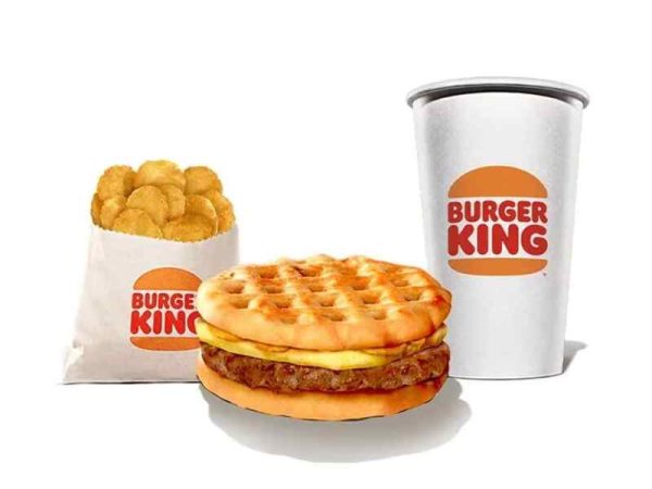 Burger King Waffle Sausage King with Egg Meal