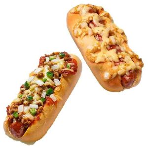 Classic Hot Dog + Pizza Hot Dog by YC