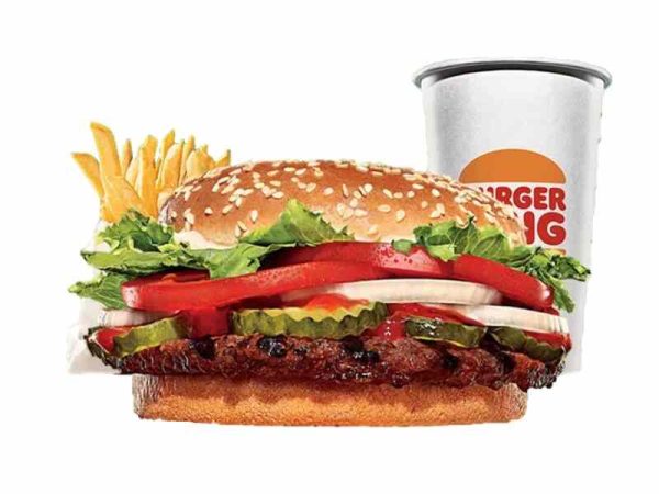 Plant-based whopper meal by Burger King